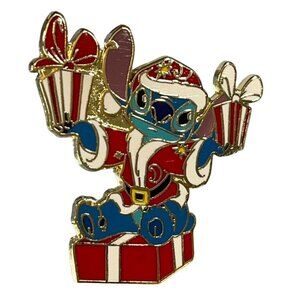 Disneyland Stitch Santa Trading Pin Christmas Present Brooch Lapel Pin Jewelry